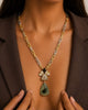 Bridalaya Two-Tone Stone Drop Pendant Necklace