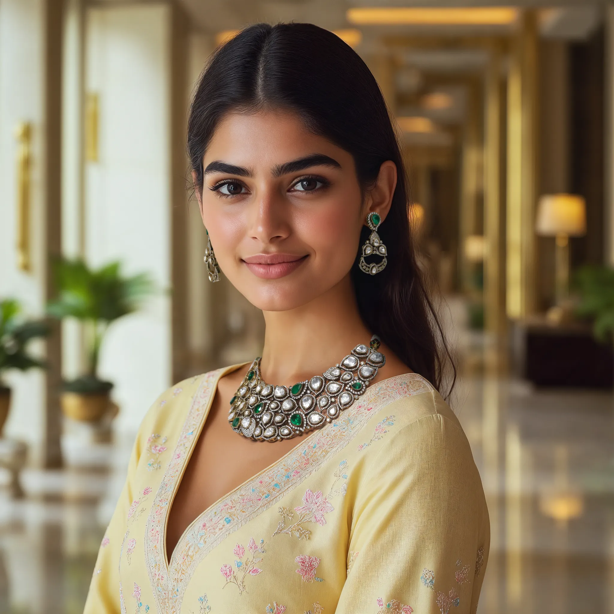 Uncut Quartz Kundan Necklace Set