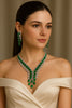 Curved Emerald & Diamond Collarette Set
