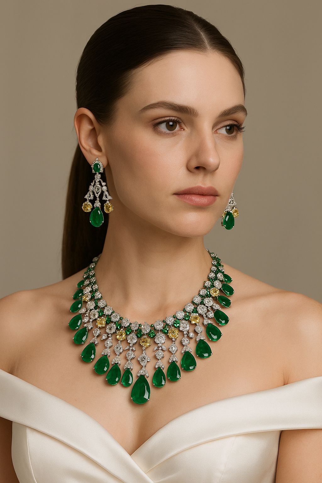 Majestic Multicolour Bridal Necklace Set