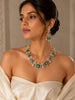Bridalaya Emerald Geometric Crystal Necklace Set