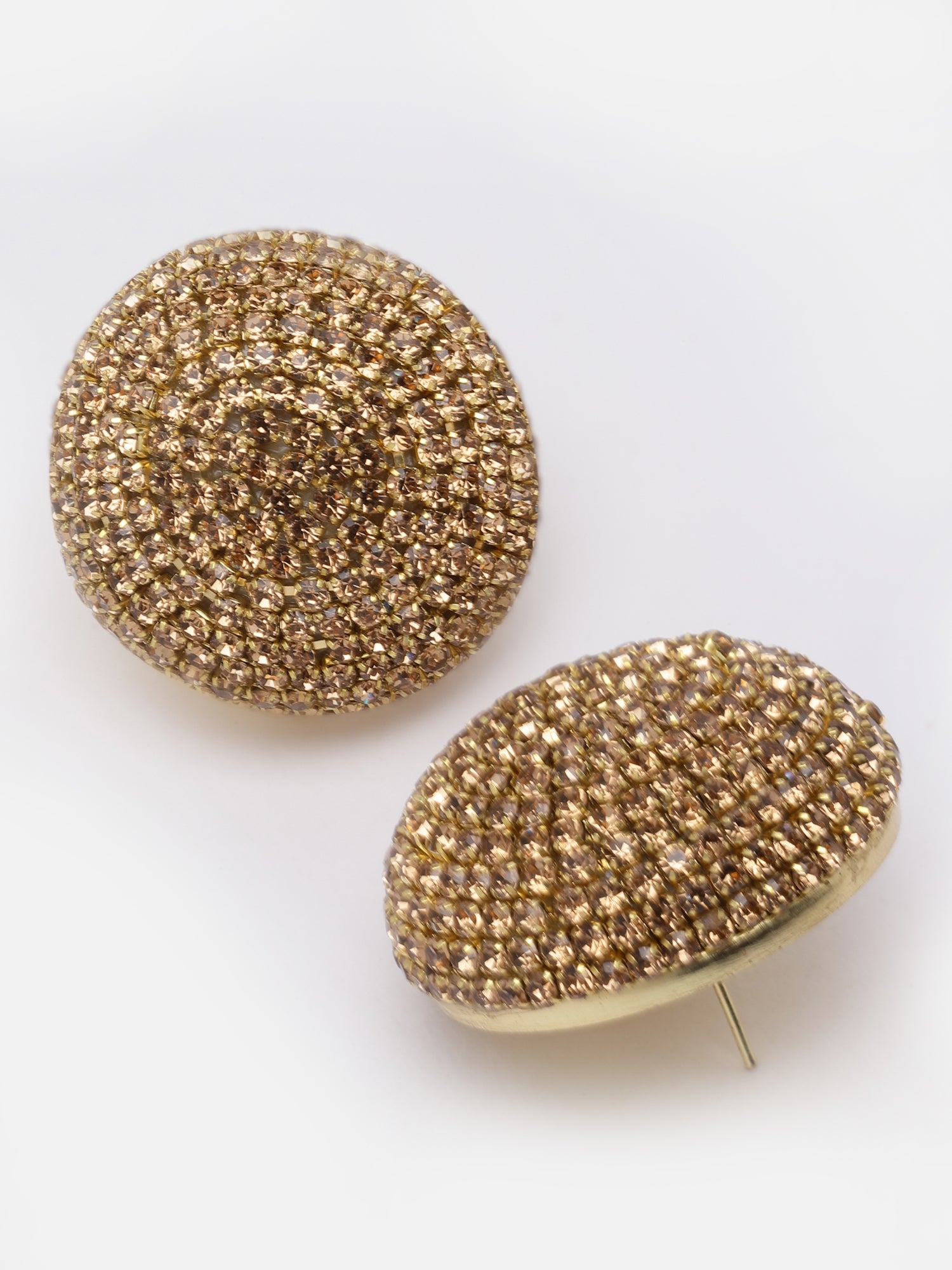 Gold Crystal Round Stud