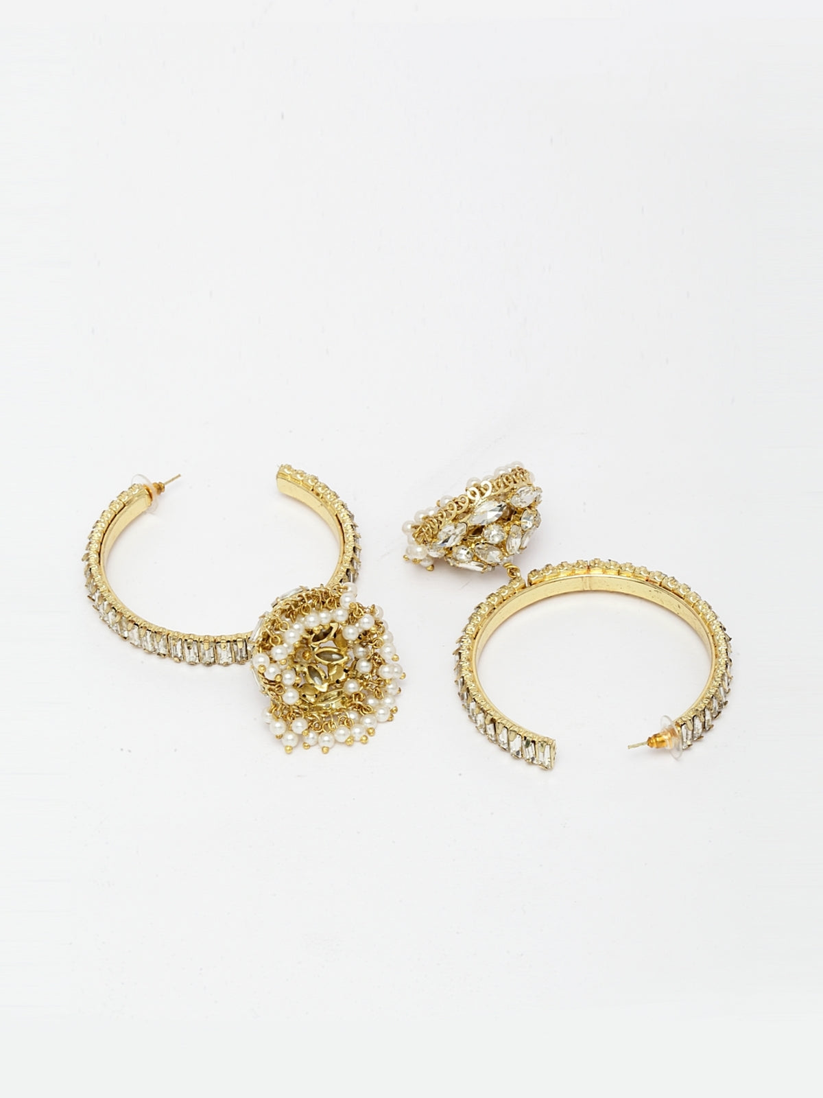 Gold Jhumka Hoop Earrings