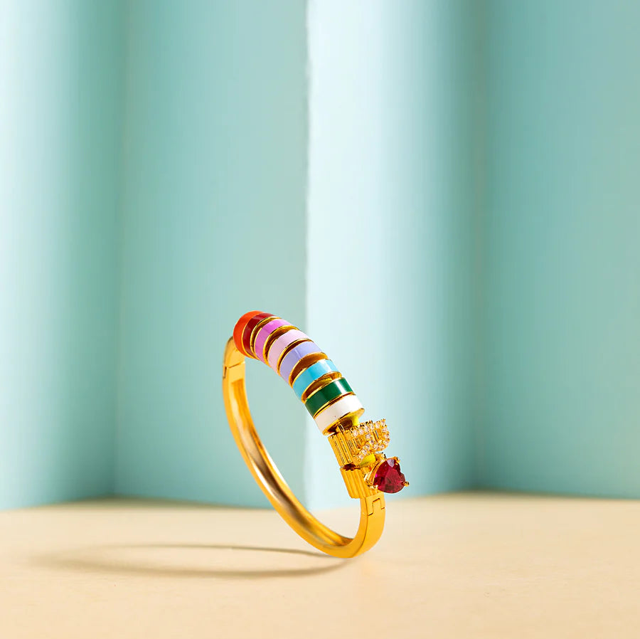 Memories Iniziale Heart Multicolour Bracelet (Eight Charms)