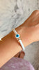 Personalized Evil Eye White Candy Bracelet