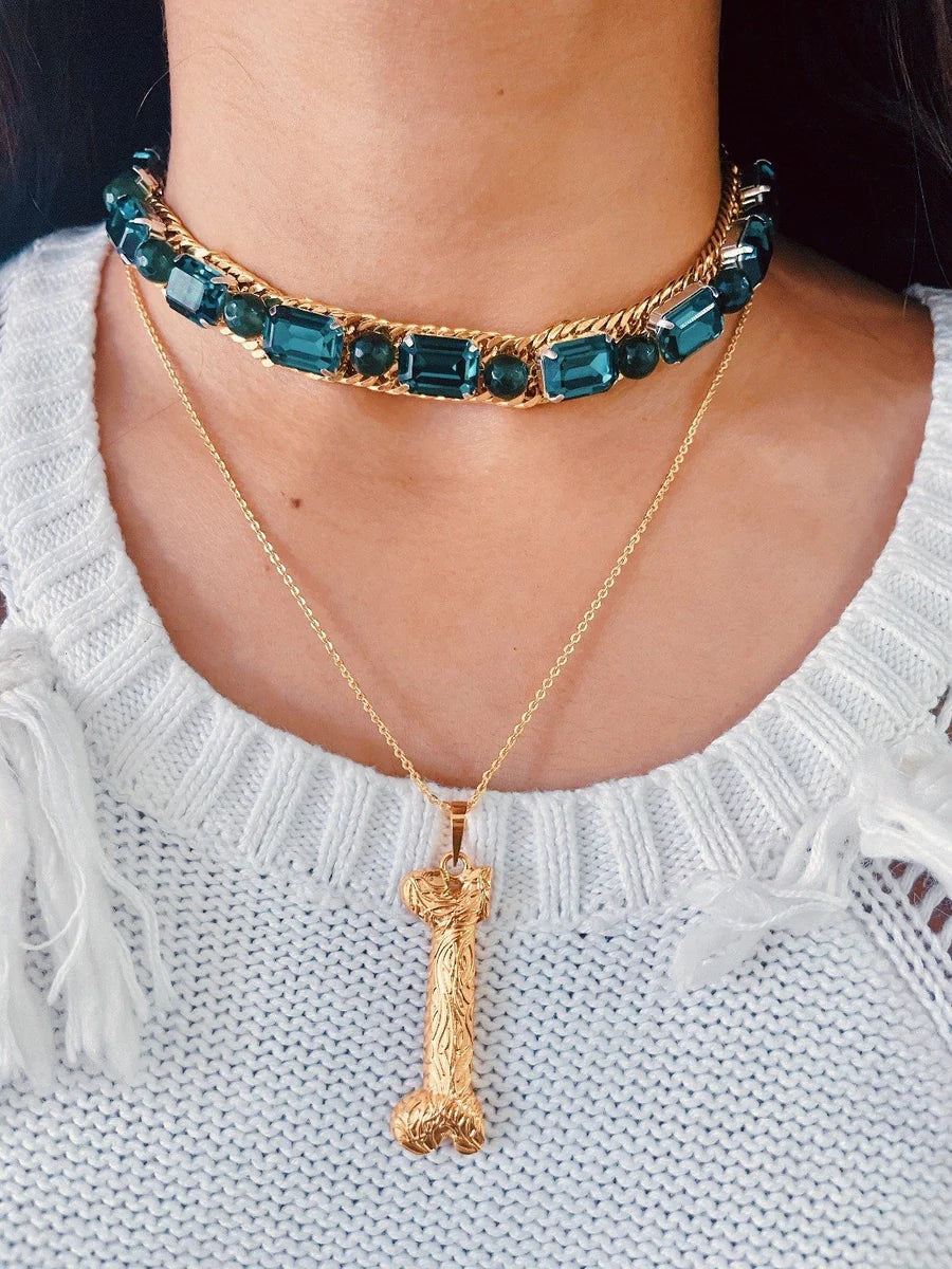 Iniziale Gold Charm Necklace