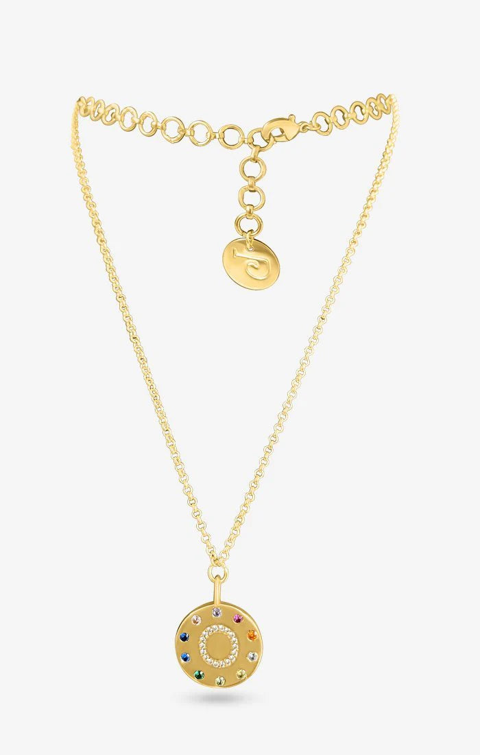 Arco Iniziale Gold Charm Necklace