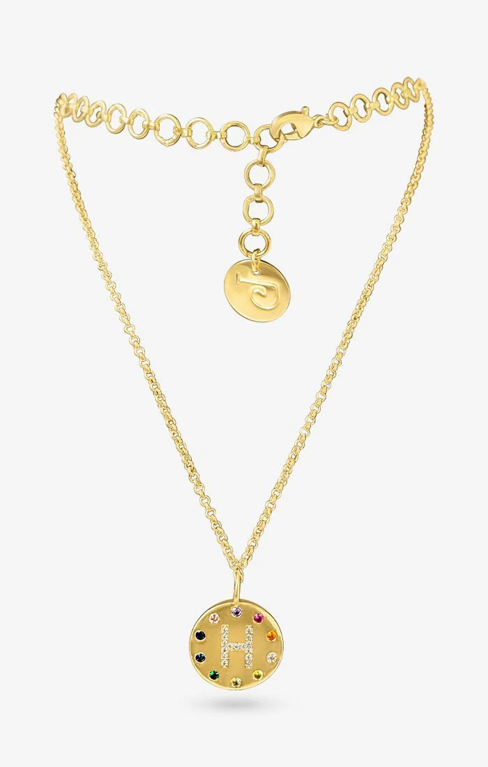 Arco Iniziale Gold Charm Necklace
