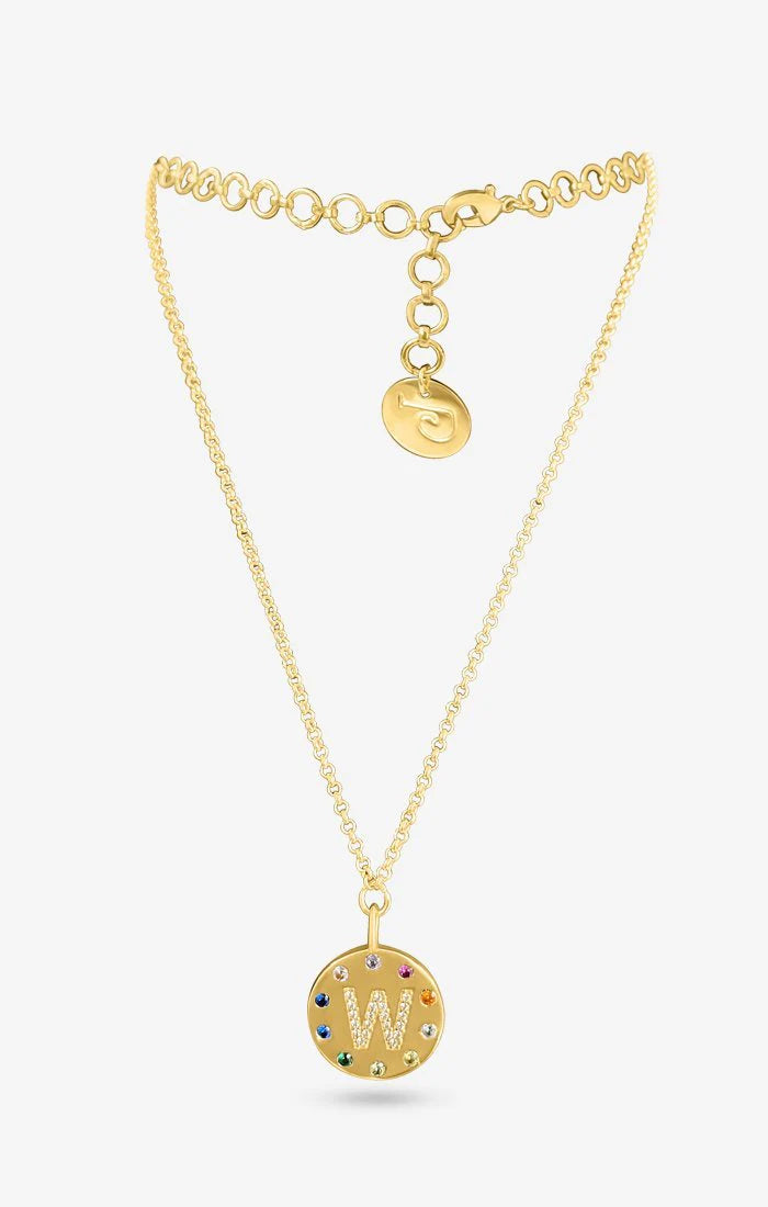 Arco Iniziale Gold Charm Necklace