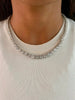 Diamond Single Layer Tennis Necklace Set (Necklace & Earrings)