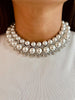 Pearly Silver Dimonte Floret Necklace Set