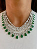3 Layer Dimonte Emerald Tear Drop Necklace Set