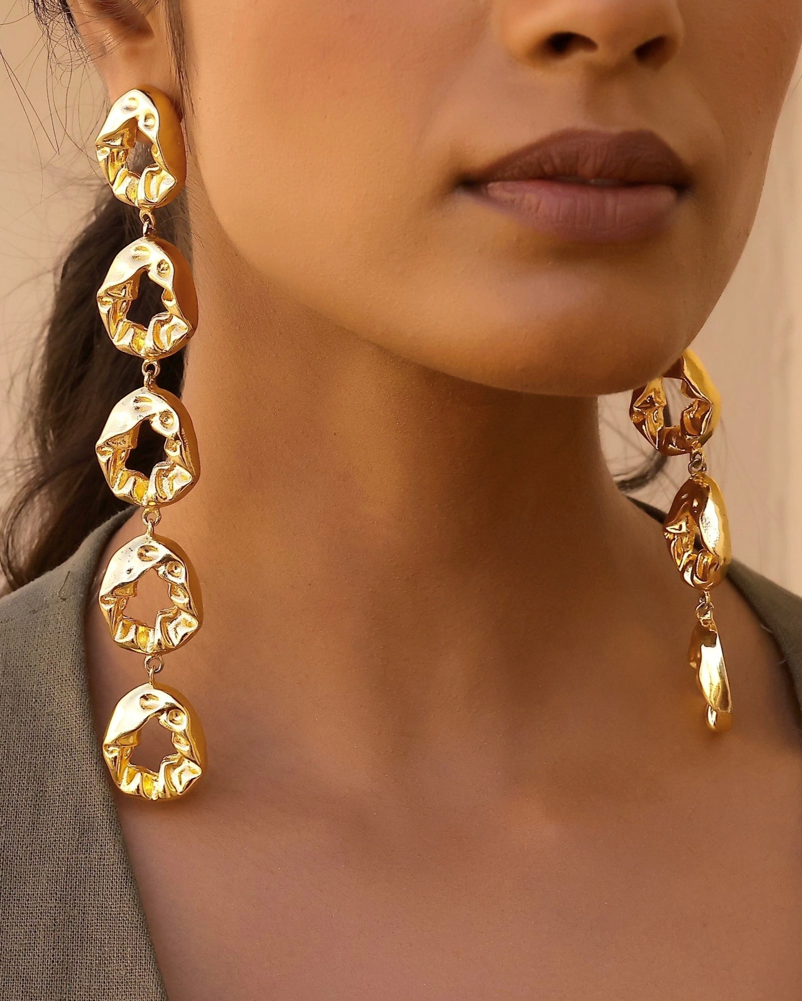 Pebble Molten Statement Danglers