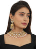 White Necklace Set With Light Pink Beads
