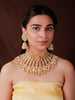 Gold Plated White Bridal Necklace With Jhumki/Traditional Wear Jadau Necklace Set