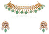 Sea green beaded white pearl choker set