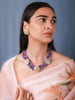 Amethyst beads fushion look purple jadtar choker set