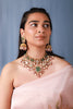 Mint Green Handcrafted Necklace Set With Pastel Drops And Jhumki Earings Perfect For A Destination Wedding