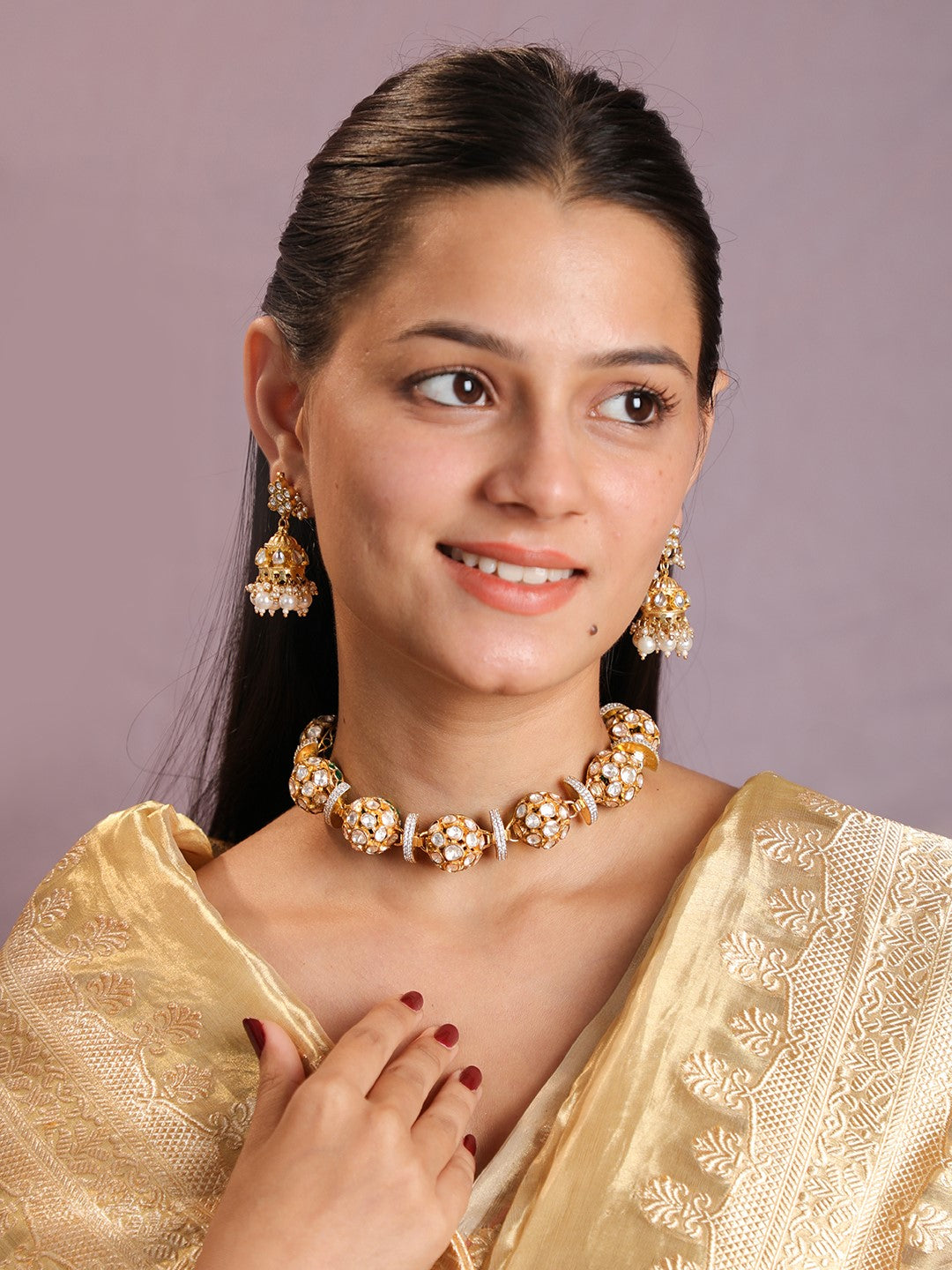 Reversible two side choker necklace set