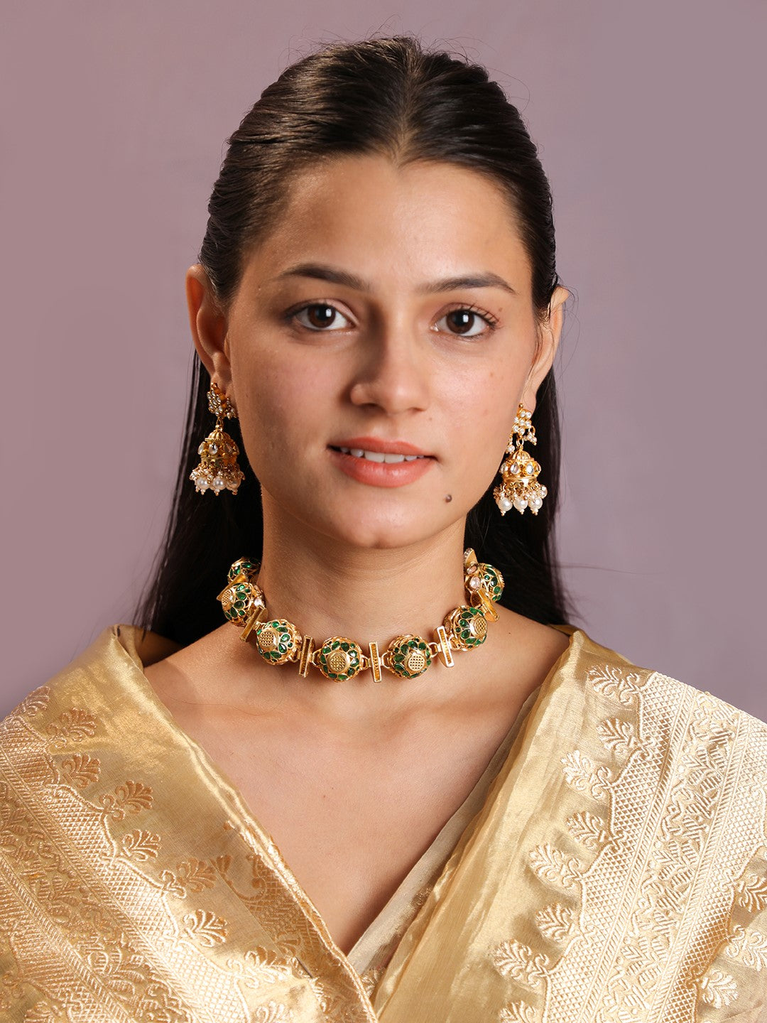 Reversible two side choker necklace set