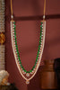 Emerald with white jadtar stone and pearl maala