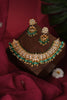 Festive wear choker set with emerald drops