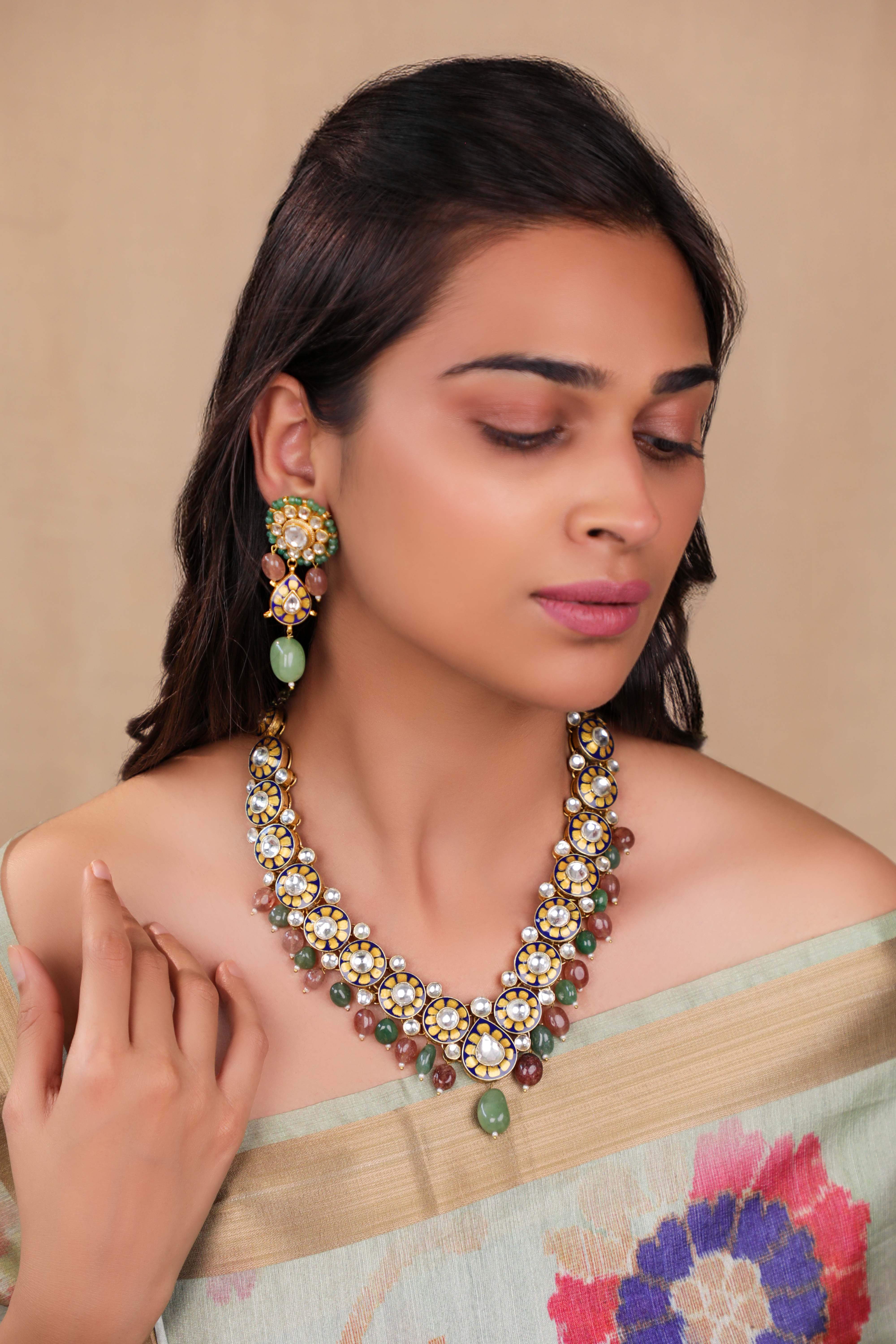 Blue Mina necklace set
