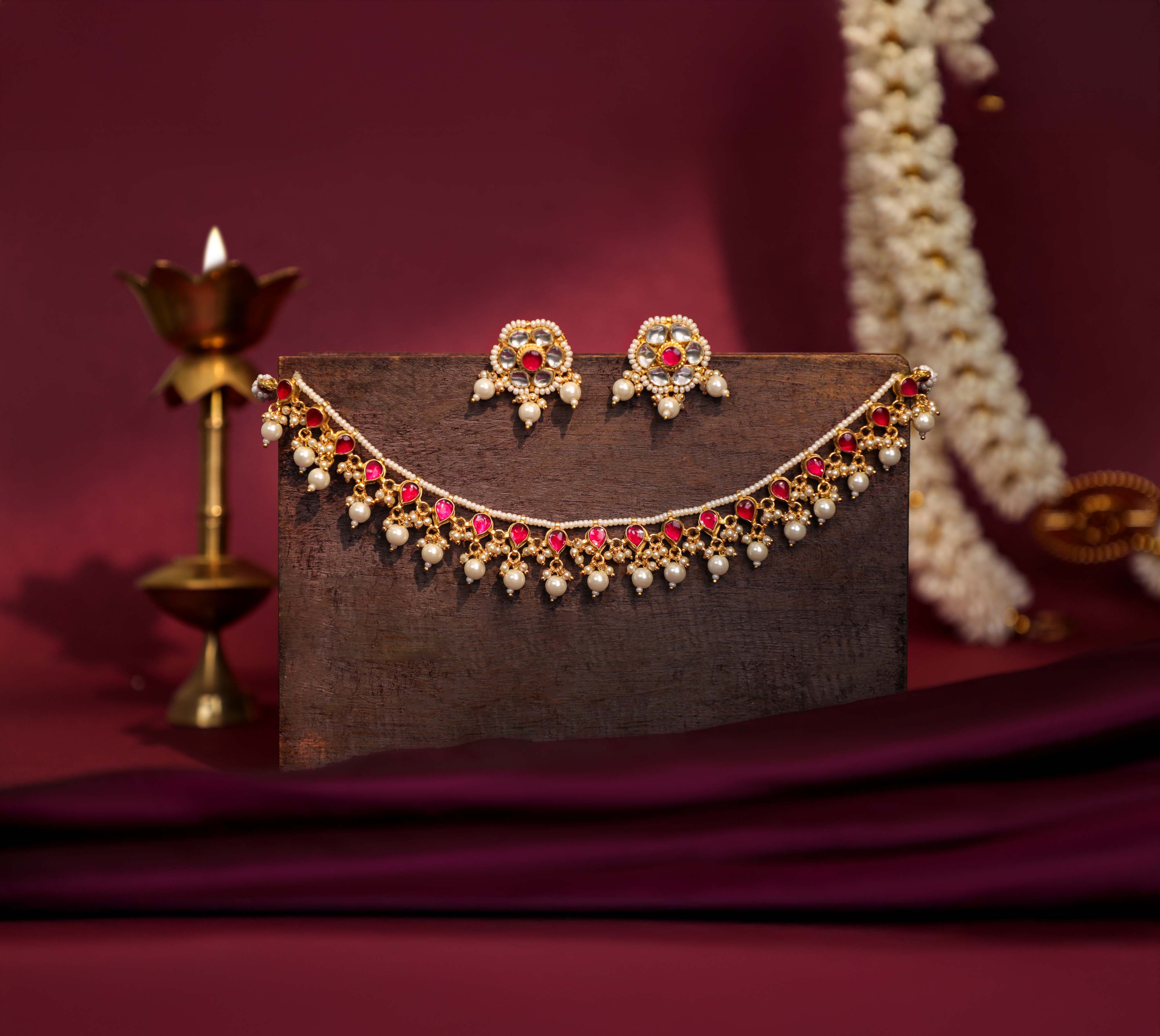 Delicate single line  festive wear necklace