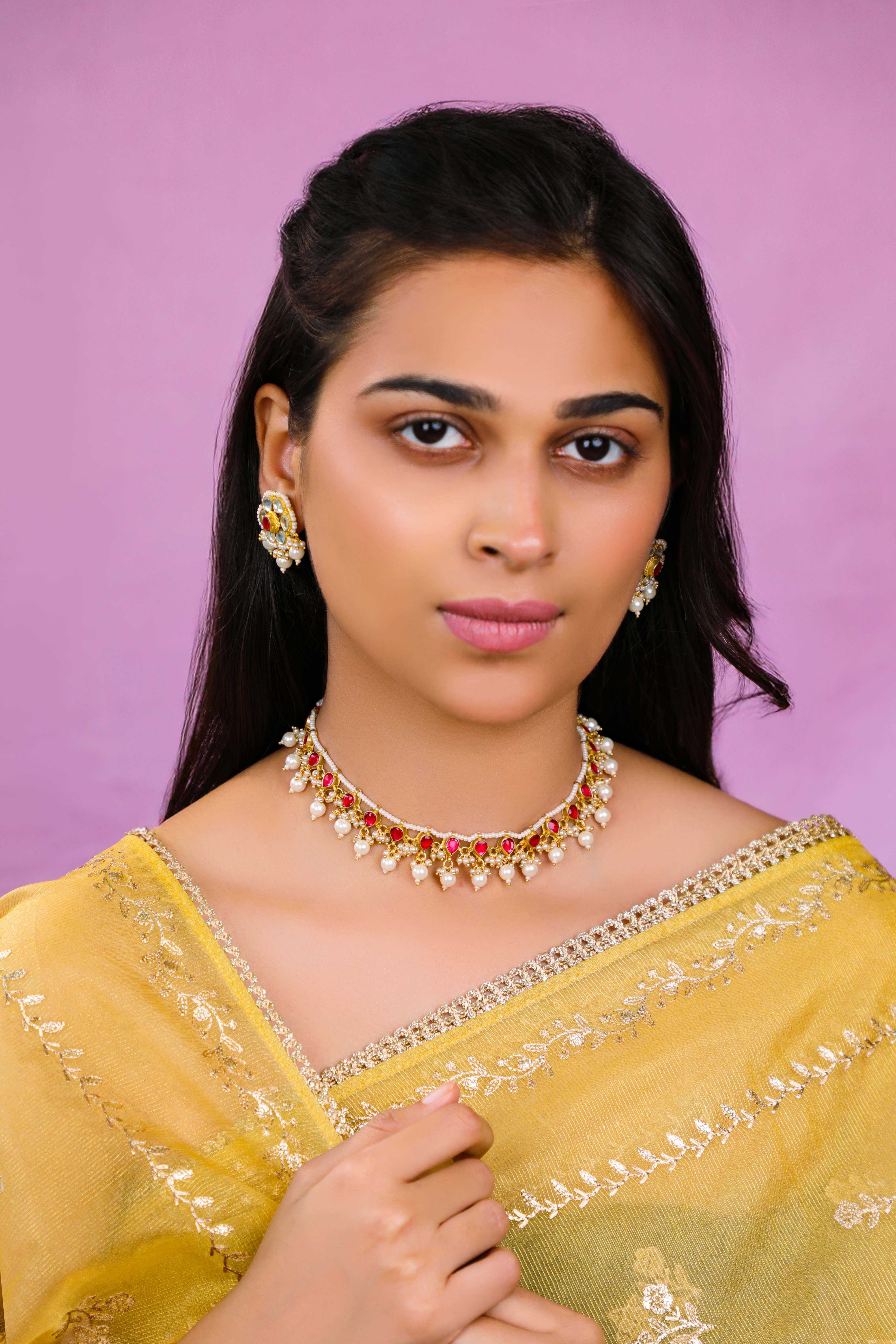 Delicate single line  festive wear necklace