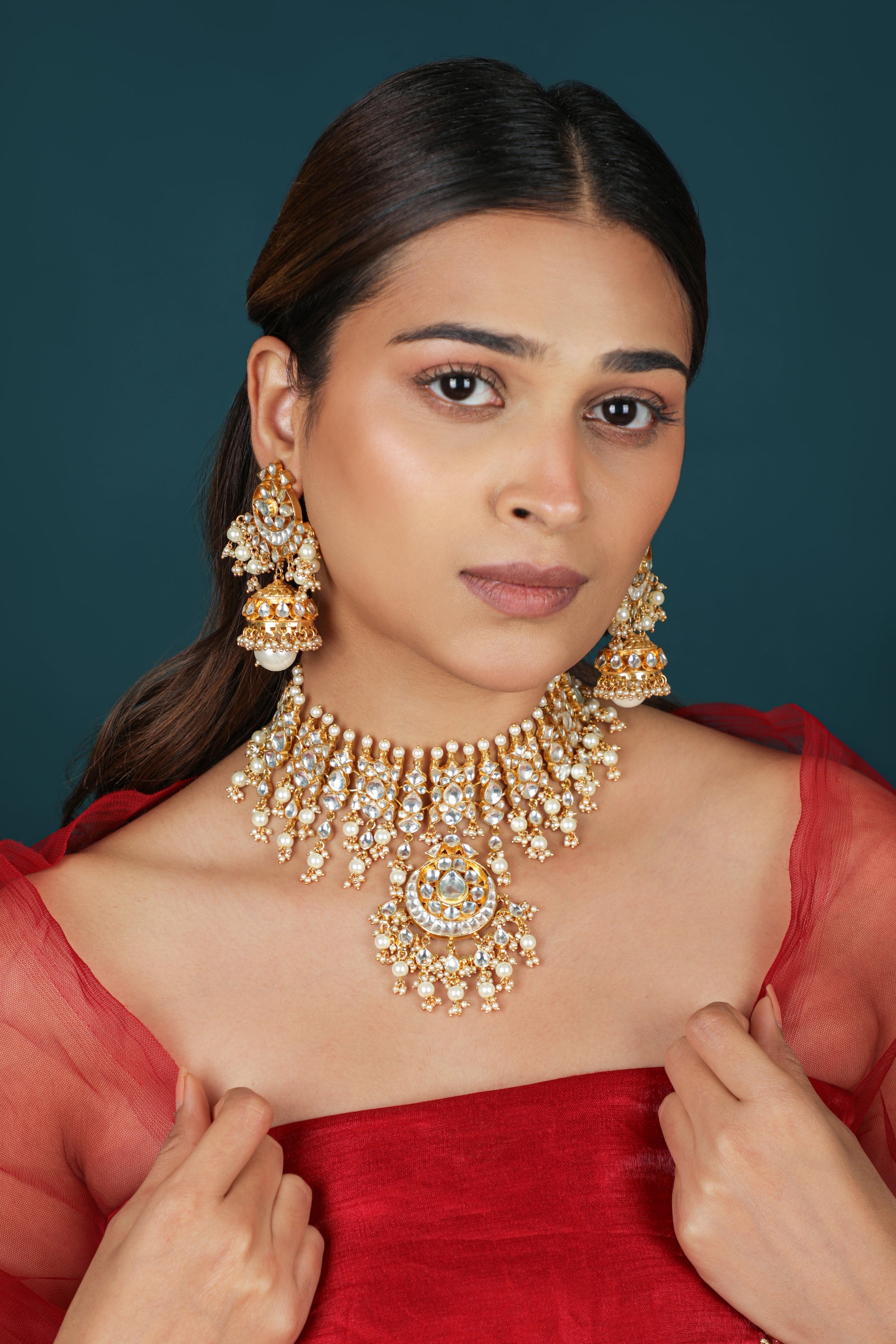 Semi-Precious Stone Choker with Matching Earrings