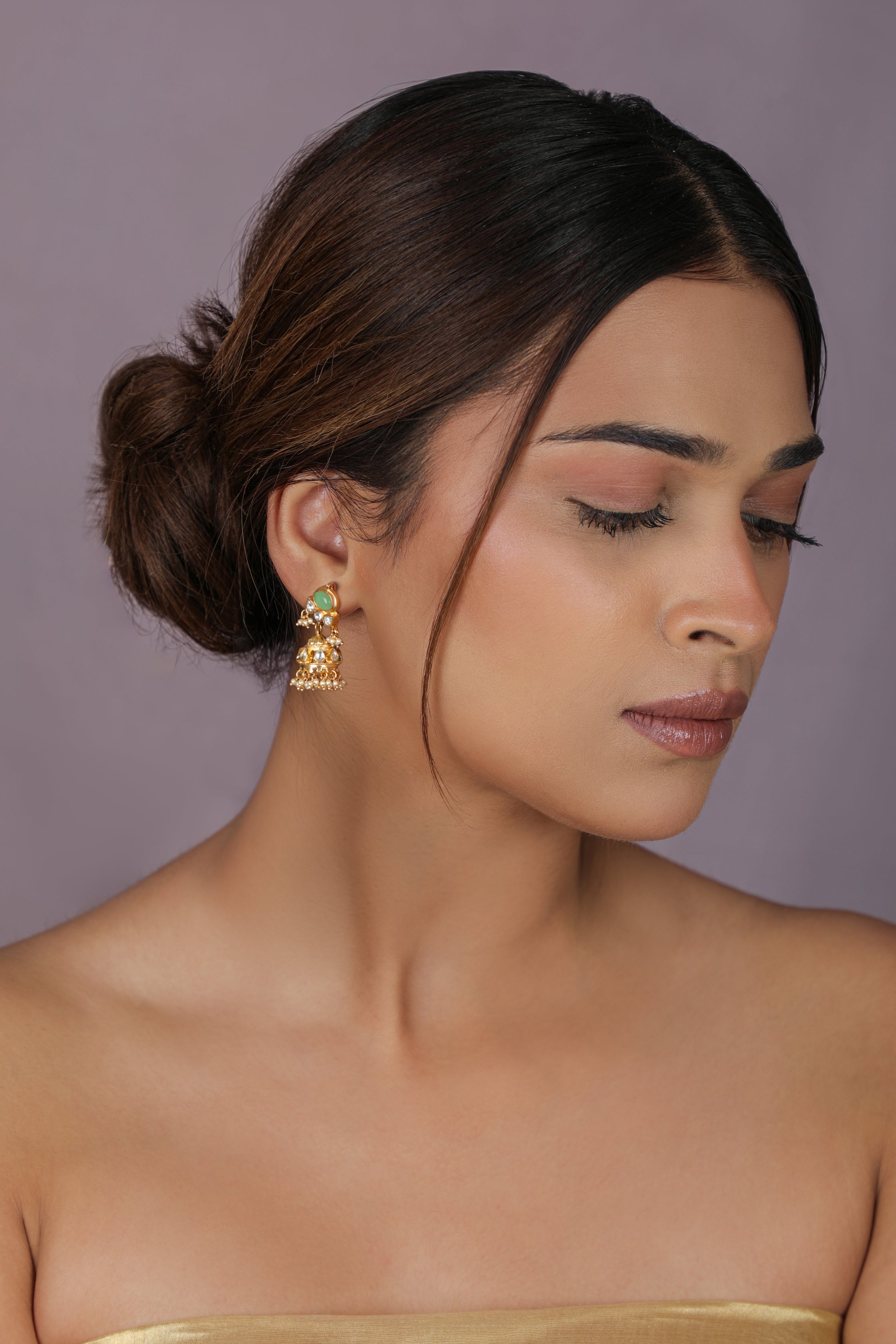 Traditional indian jewellery set with pearl