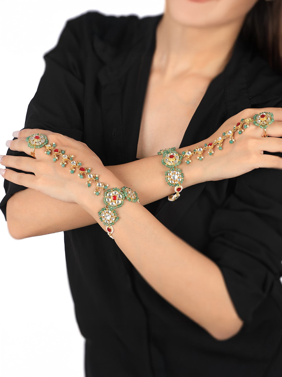 Multicoloured wedding wear hathphool(pair)