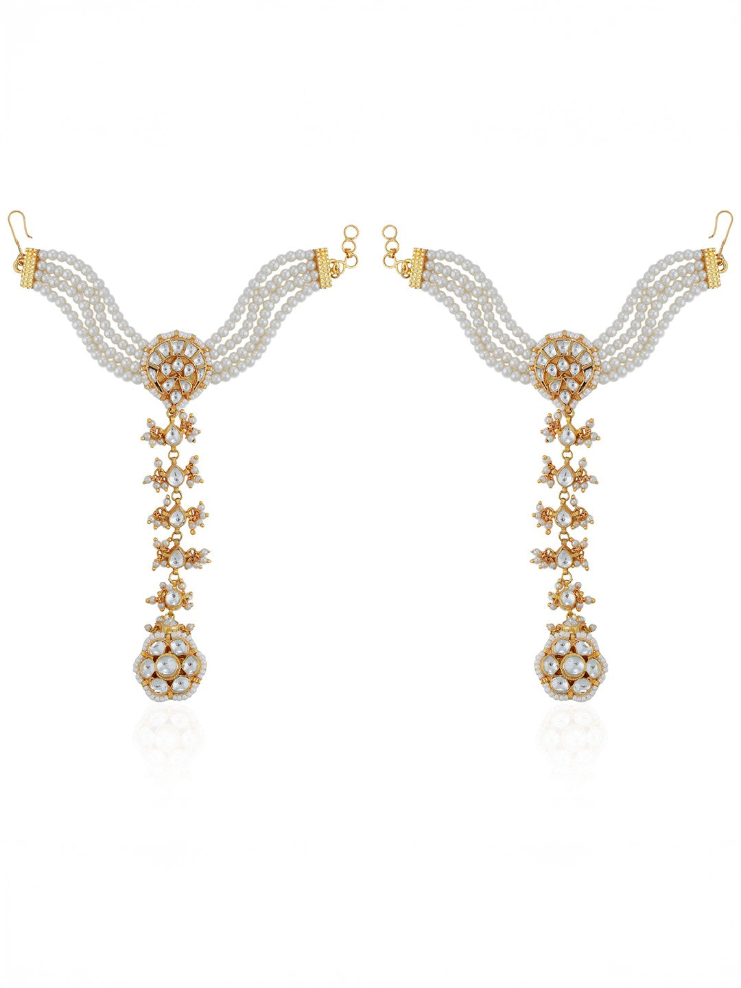 White floral hathphool/hand harness (pair)