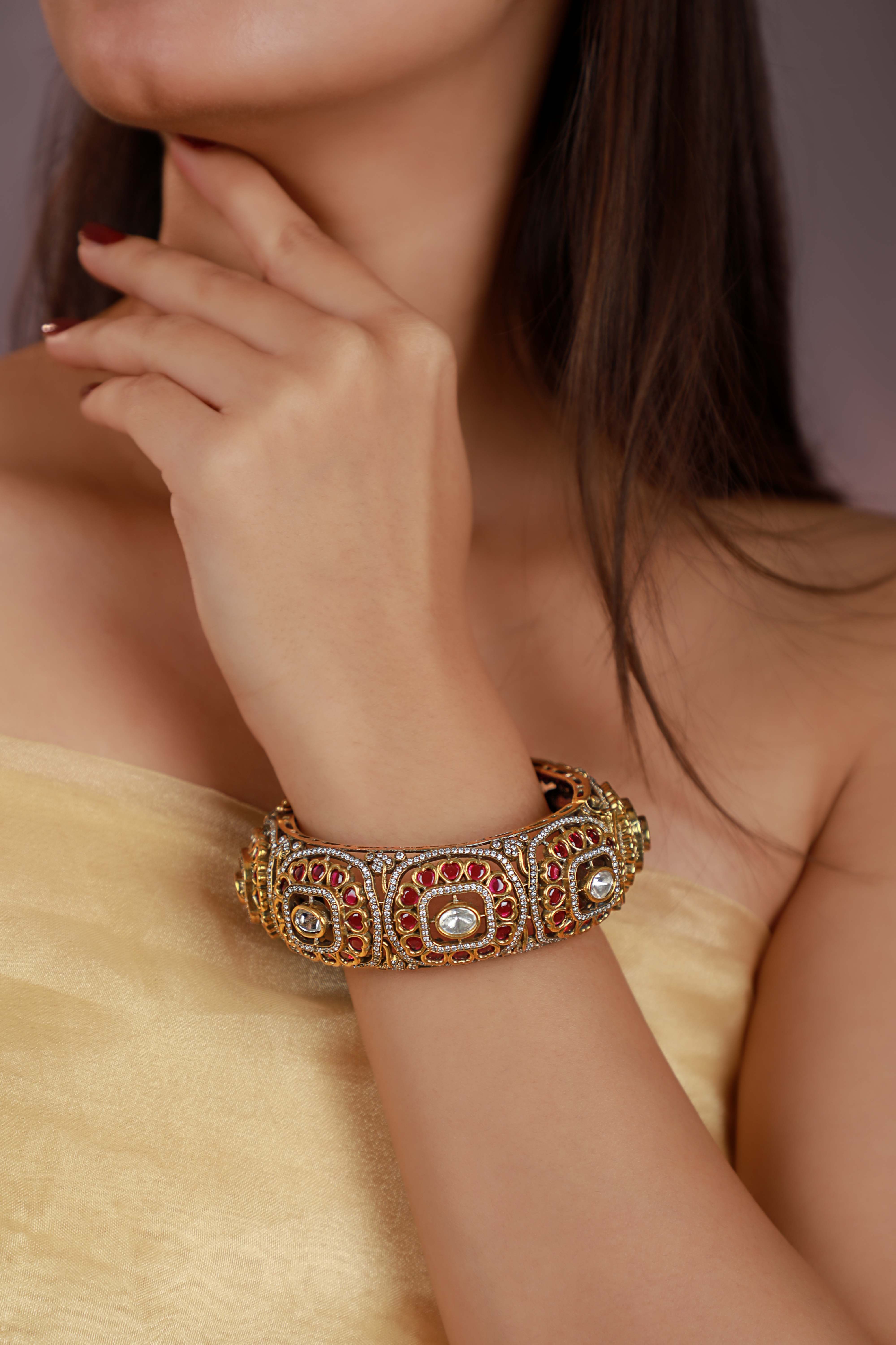 Ruby Polki Bangle
