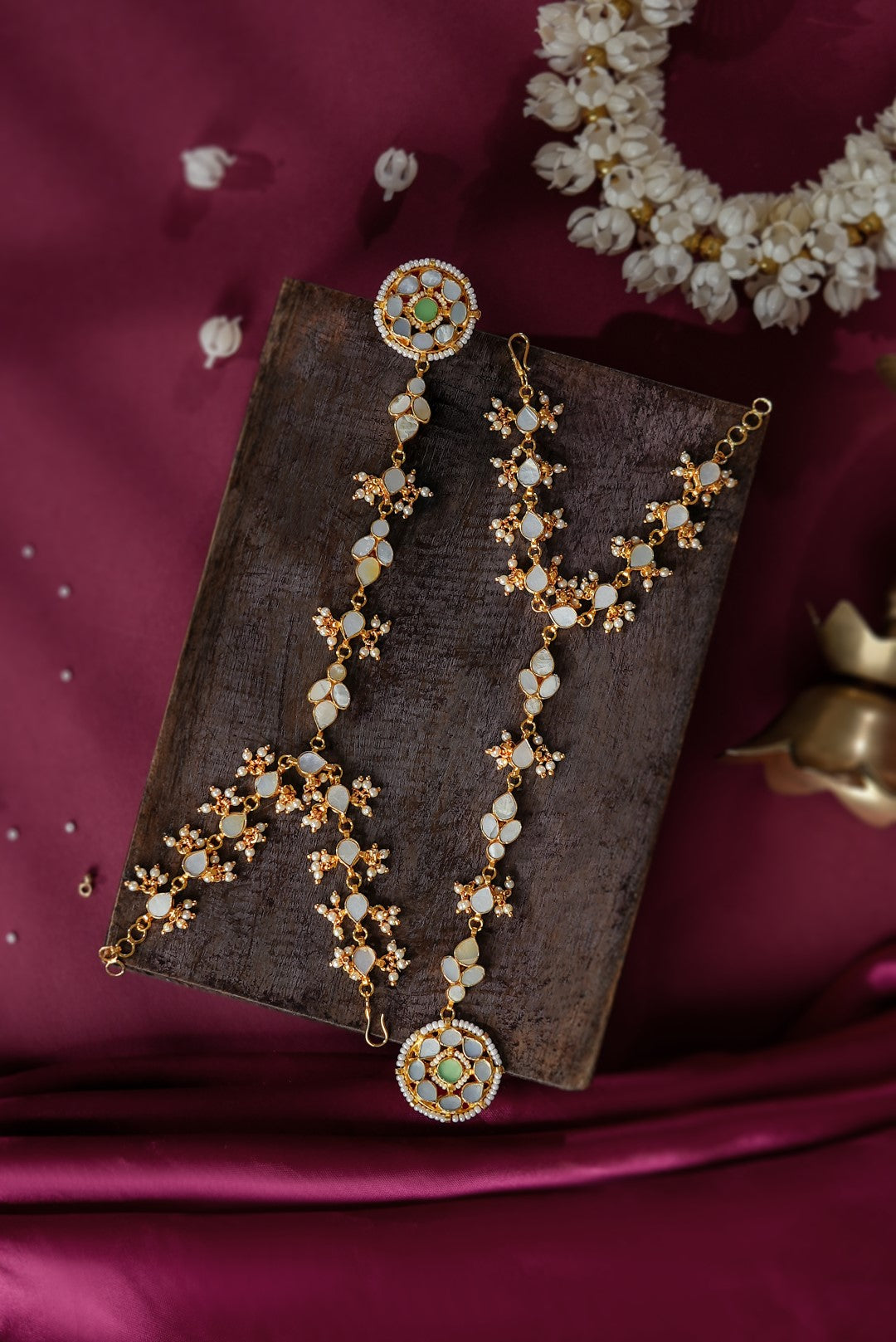 Mother of Pearl & Pearl Beaded Haath Phool
