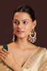 Blue beads and pearl bedaded earrings