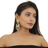 White Jadtar Earrings With Pastel Colour
