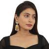 Light Pink Beaded Gold Plated Jhumka