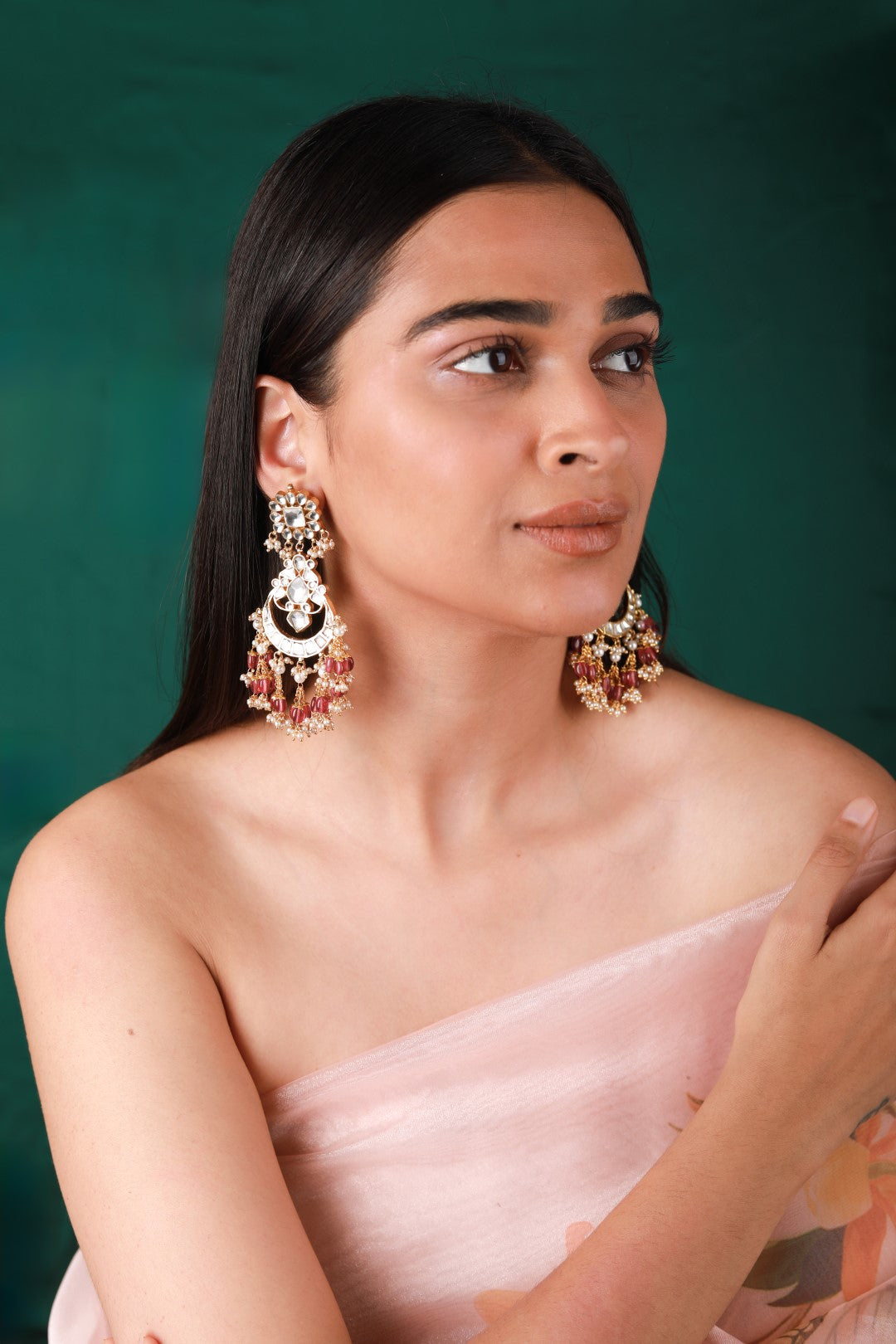 Light pink beaded earrings