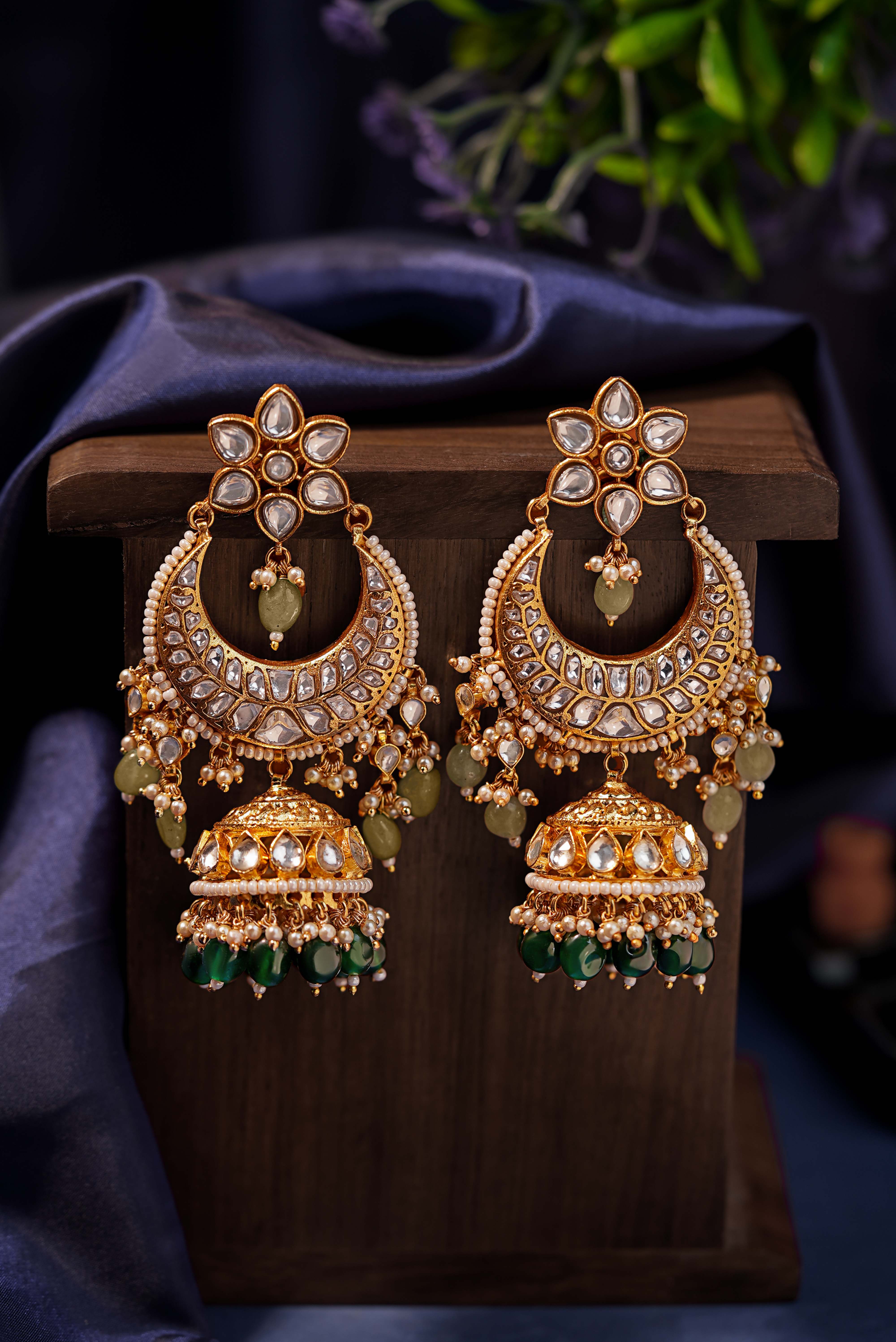 Mughal Majesty Chandbali jhumki