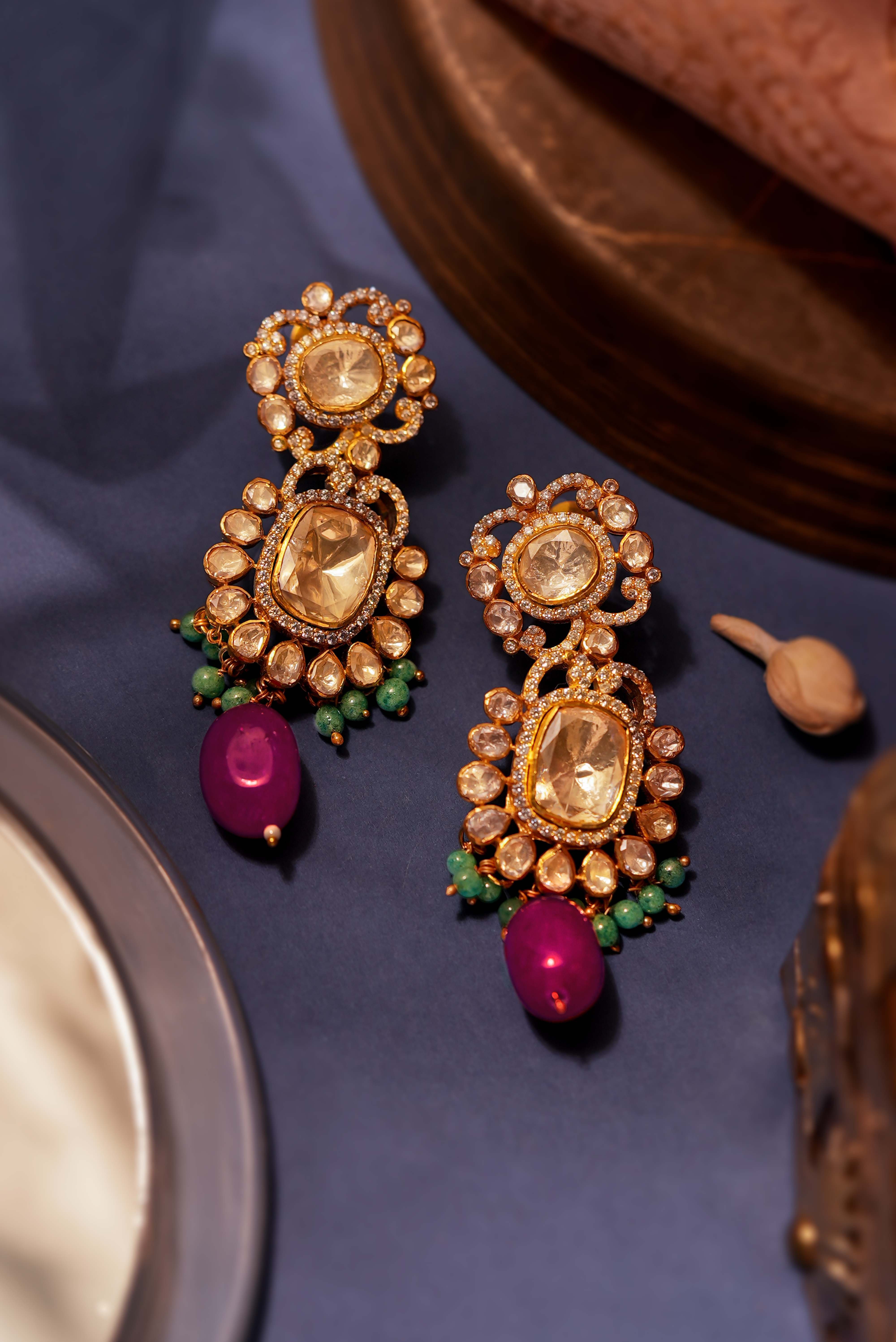 Mozonite ruby earings