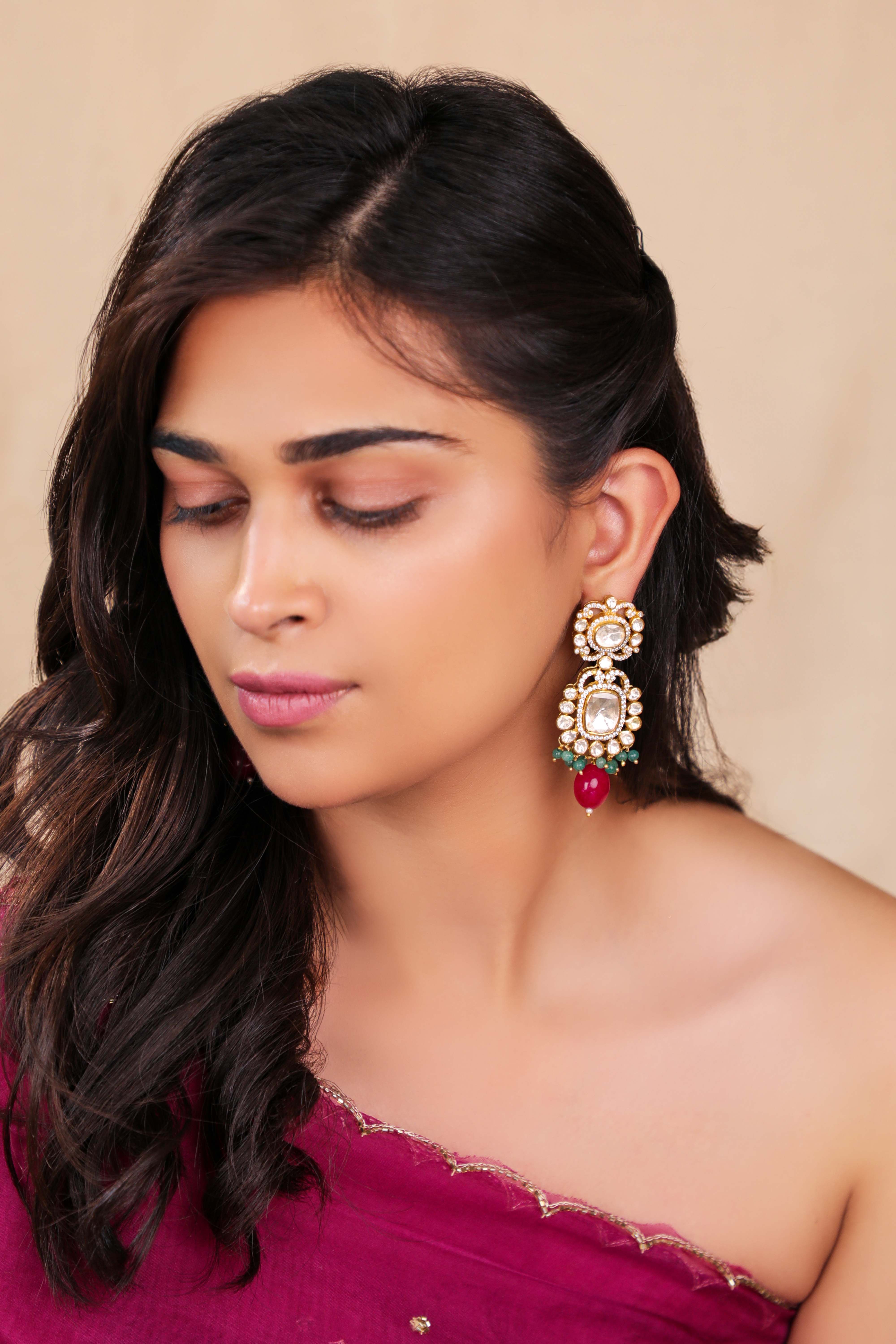 Mozonite ruby earings