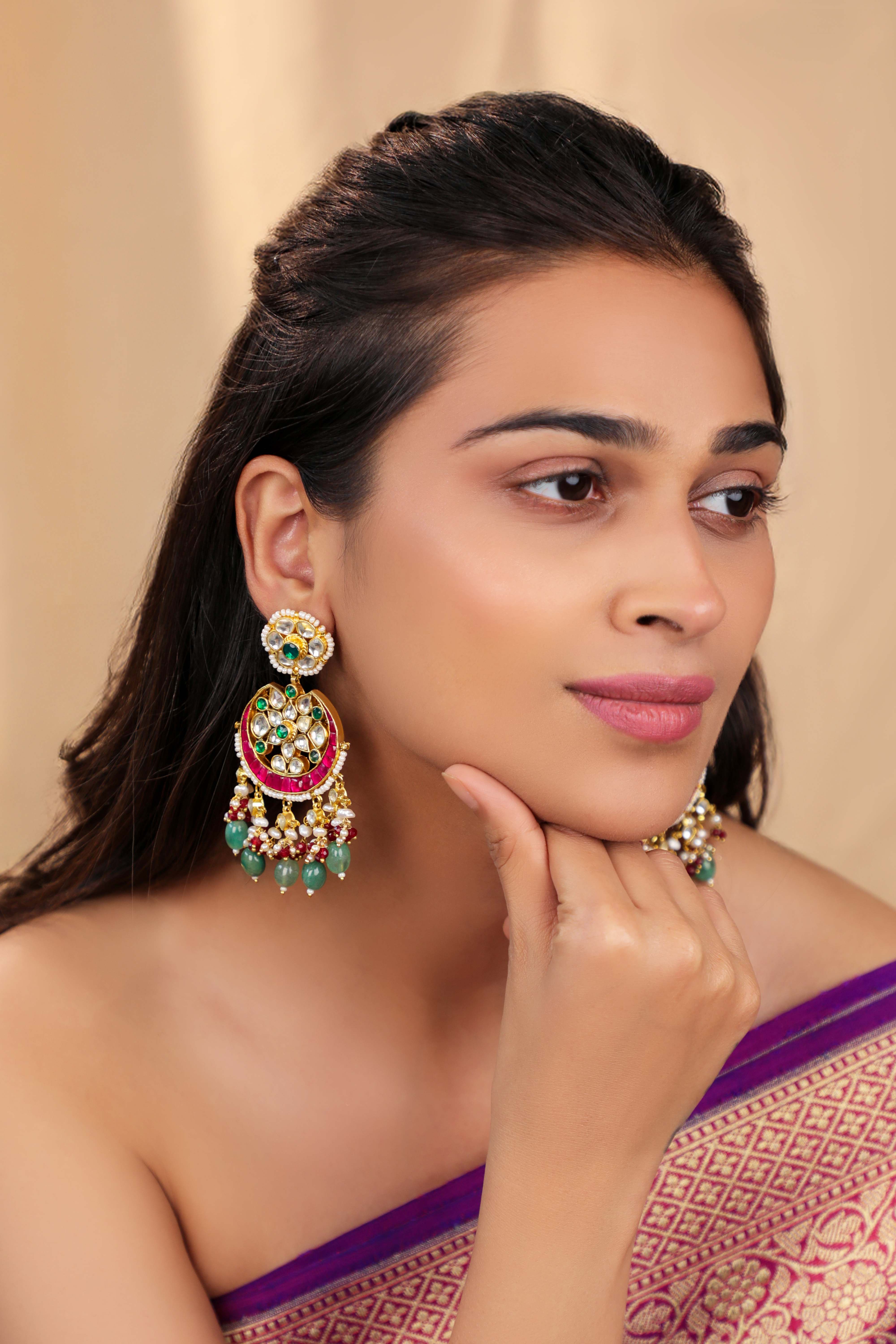 Ethnic chandbali earings