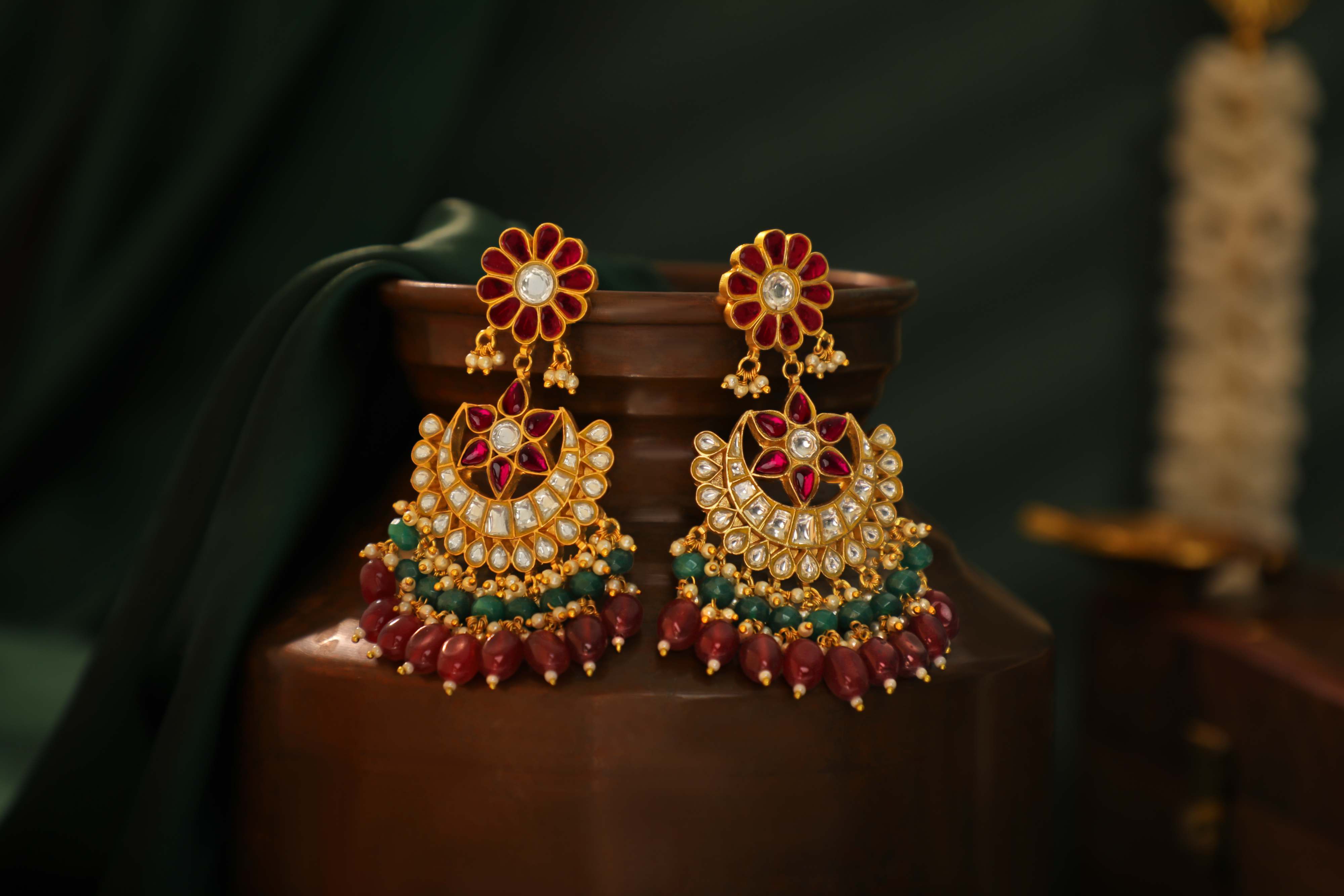Floral ethinic Chandbaali