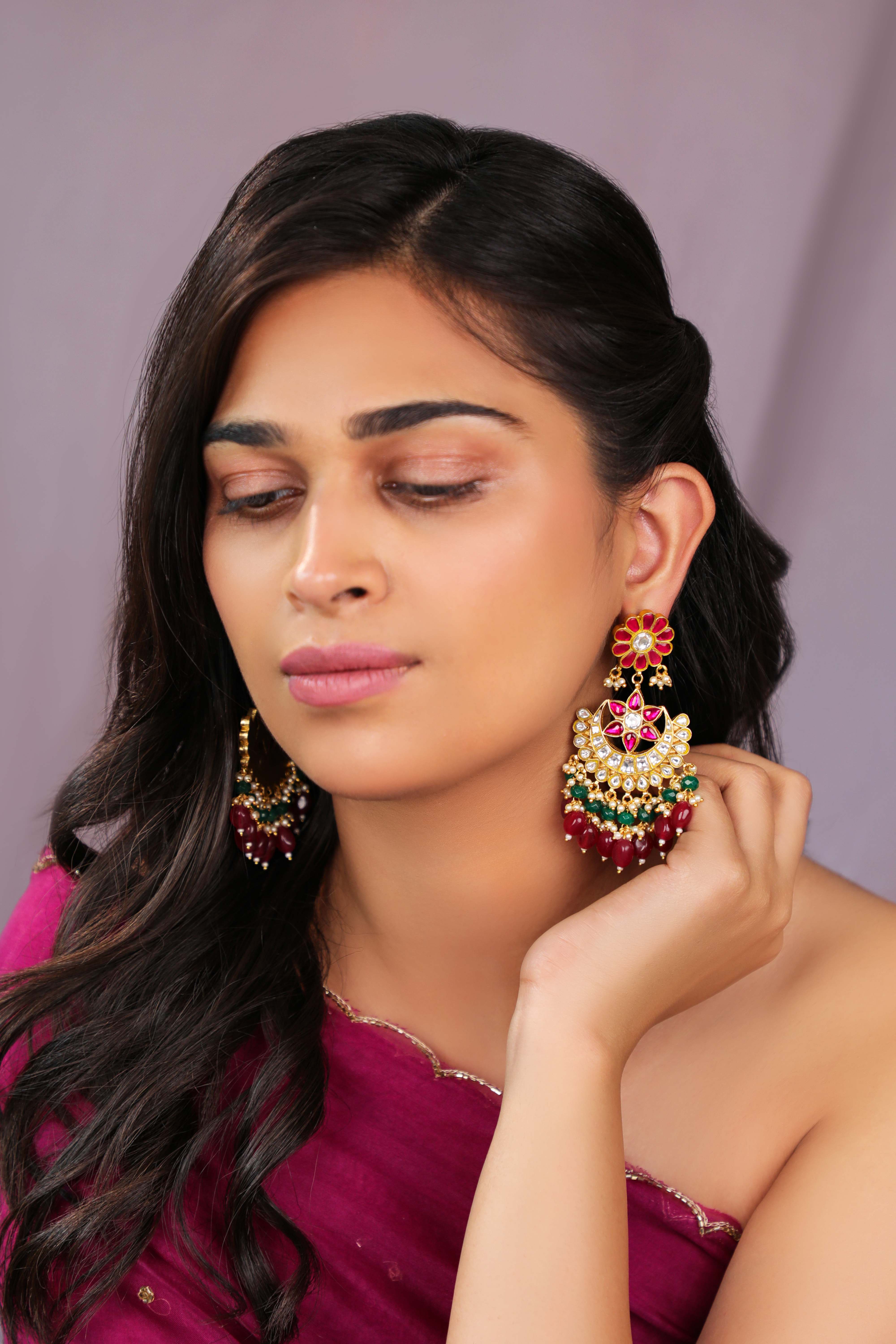 Floral ethinic Chandbaali