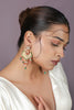 Semi precious sea green stone chandbali earrings