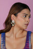 Floral mozonite arrings with pastel beads