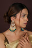 Chandbali with a fushion of Emerald and blue saphire beads