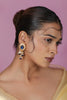 Delicate handcrafted Blue saphire carved stone Earrings