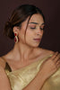 Red Carving stone design gold plated Earrings